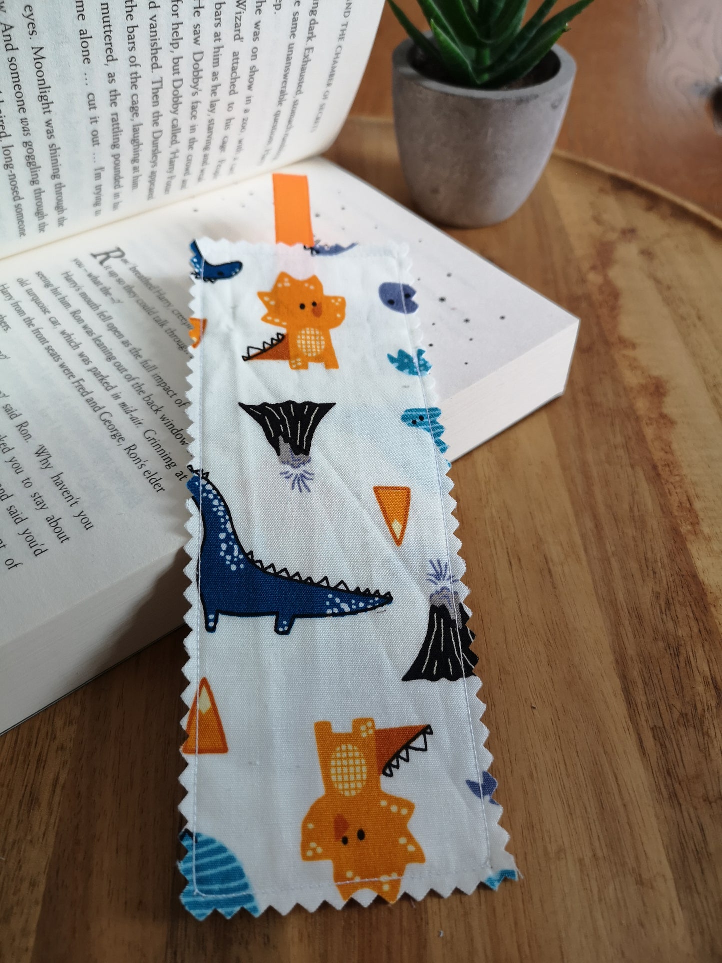 Fabric Bookmark - Dino